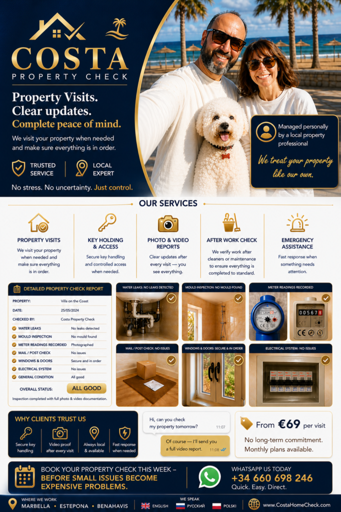 Costa Home Check - Property Visits in Marbella, Estepona and Benahavis